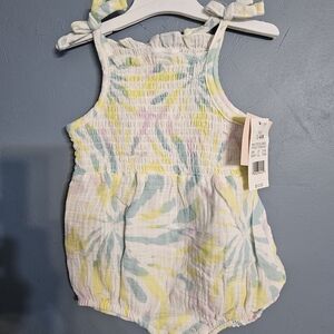 Grayson Mini's Hello Adorable Colorful Baby Romper with Tie Straps